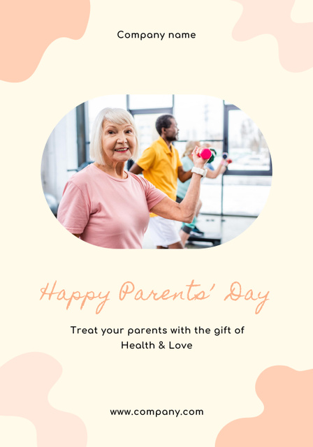 Exciting Grandparents Day Celebration With Workout In Gym Poster 28x40in – шаблон для дизайну