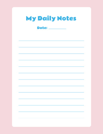 Daily Notes In Pink Frame Notepad 107x139mm Design Template