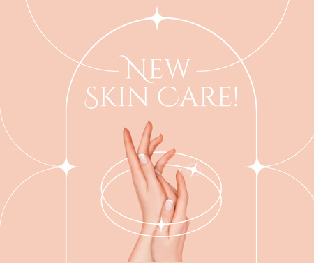 New Skincare Products Ad with Female Hands Facebookデザインテンプレート