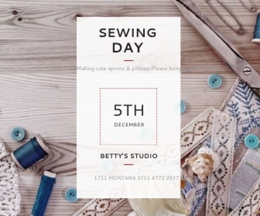 Plantilla de diseño de Sewing day event  Large Rectangle 