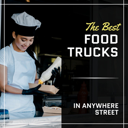 Plantilla de diseño de mejor comida camiones anuncio Instagram 