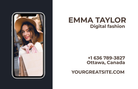 Platilla de diseño Fashion Digital Designer Service Offering Business Card 85x55mm