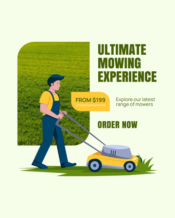 Order Your Lawn Mower Now Instagram Post Vertical Design Template