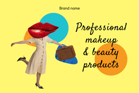 Modèle de visuel Announcement of Sale of Professional Makeup Products - Postcard 4x6in