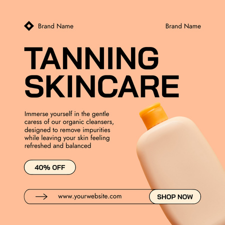 Designvorlage Bräunende Hautpflegekosmetik zu ermäßigten Preisen für Instagram