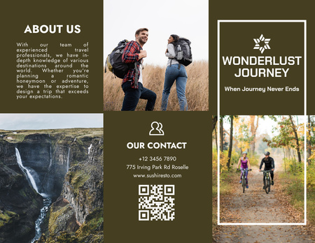 Ontwerpsjabloon van Brochure 8.5x11in van Aanbod van wandeltochten met jonge toeristen