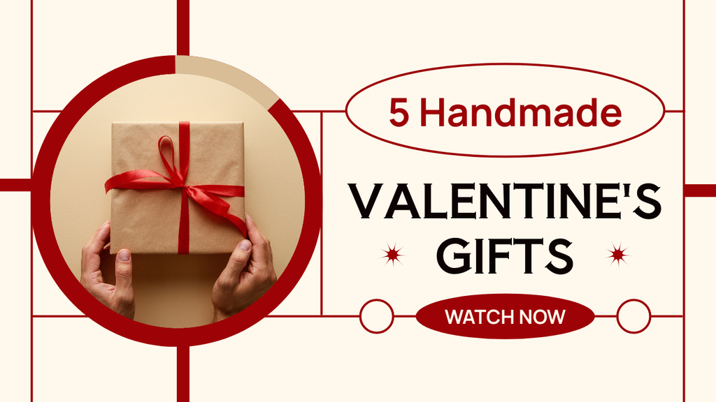 Set Of Handmade Gifts Due Valentine's Youtube Thumbnail tervezősablon