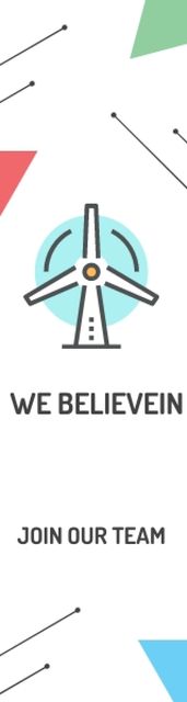 Eco-friendship Concept Wind Turbine Icon Skyscraper – шаблон для дизайну
