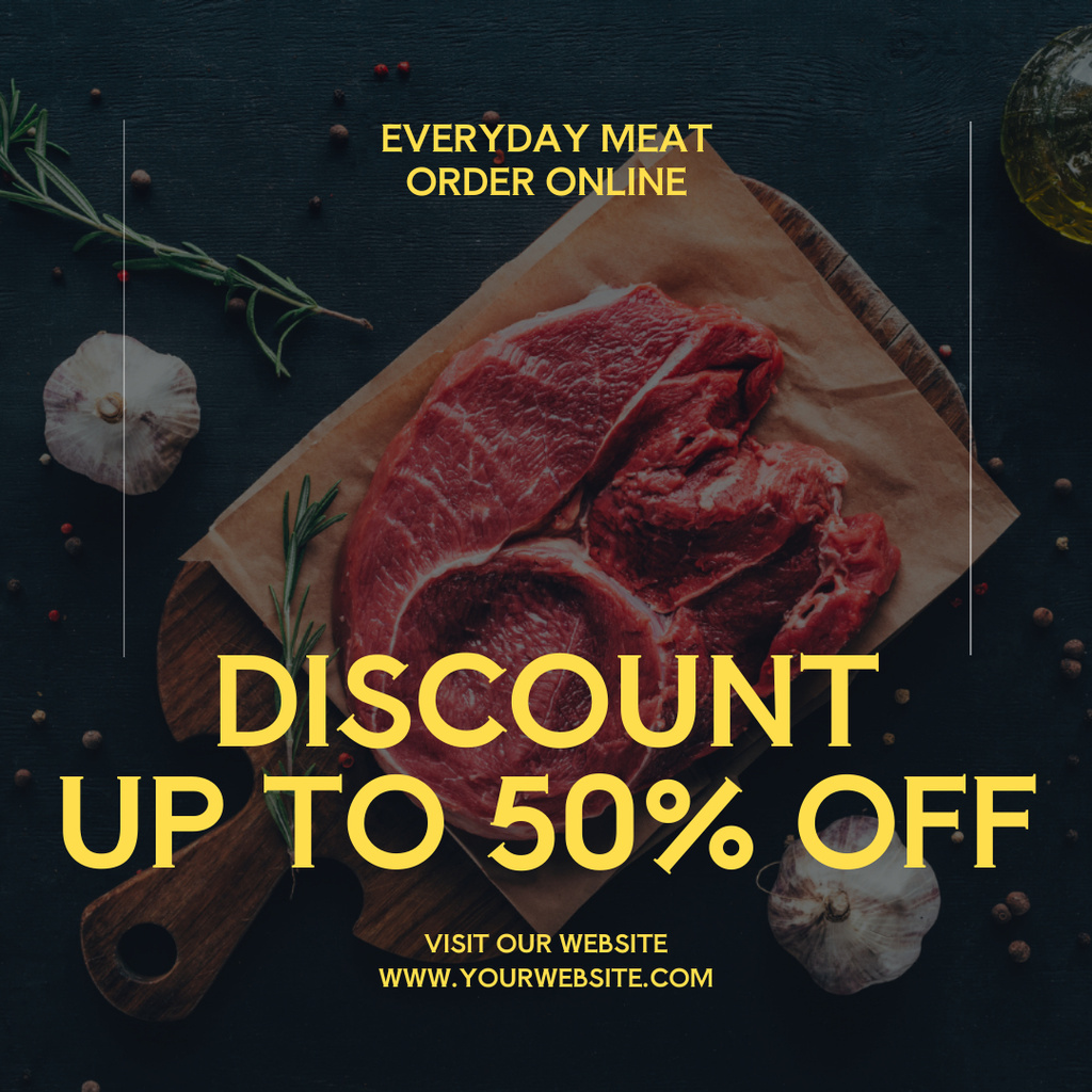 Template di design Raw Meat With Garlic On Board Instagram