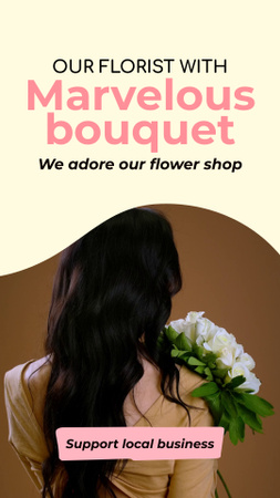 Beautiful Bouquets From Local Florist Offer Instagram Video Story Design Template
