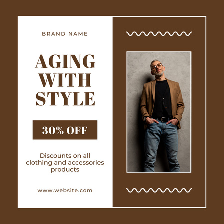 Elderly Accessories And Clothes With Discount Instagram Design Template