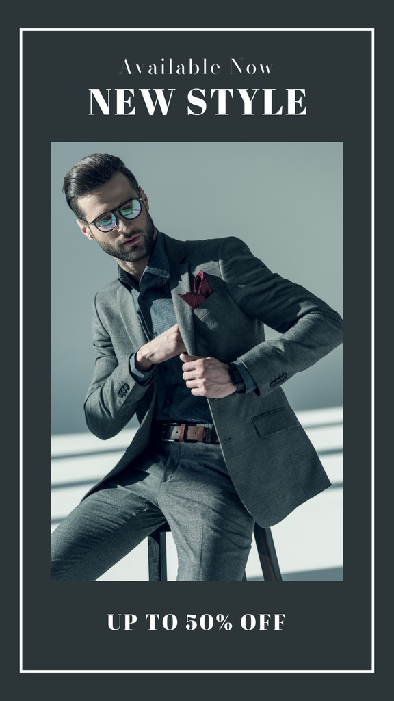 Template di design Business Suit Offer for Men Instagram Story