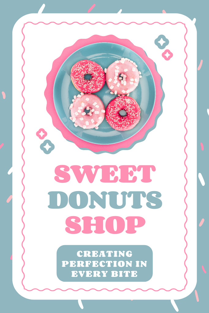 Ontwerpsjabloon van Pinterest van Shop of Sweet Doughnuts Ad