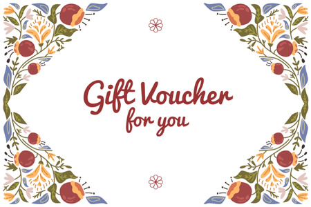 Special Offer with Bright Floral Ornament Gift Certificate tervezősablon
