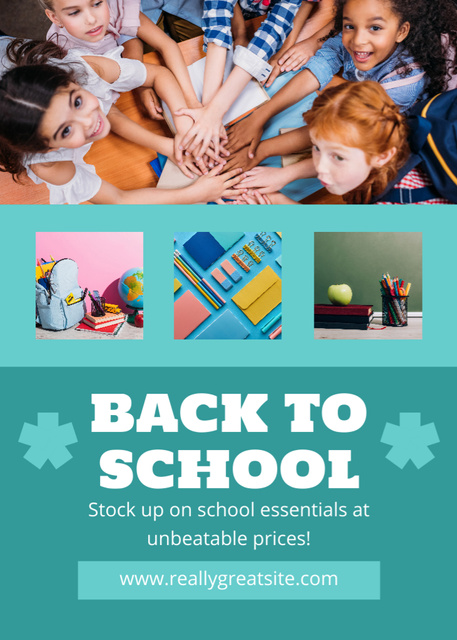 Sale of School Supplies for Classes Flayer Design Template