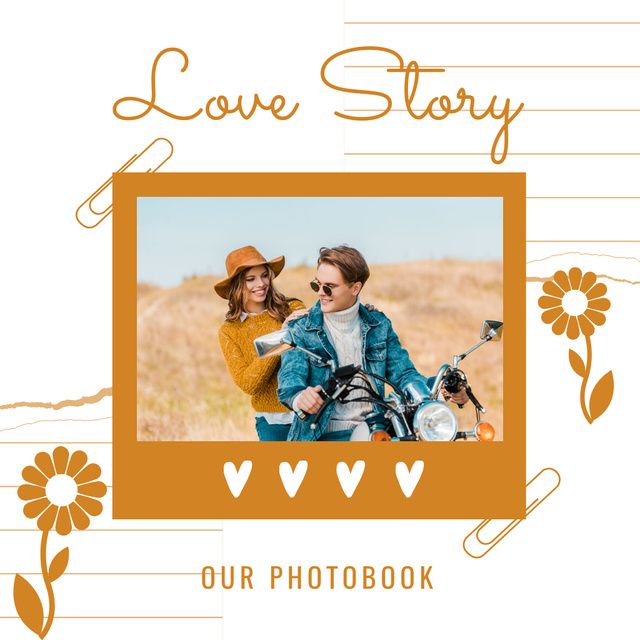 Cute Collage of Couple's Love Story Photo Book Šablona návrhu