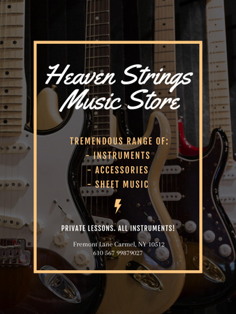 Guitars in Music Store Poster US Modelo de Design