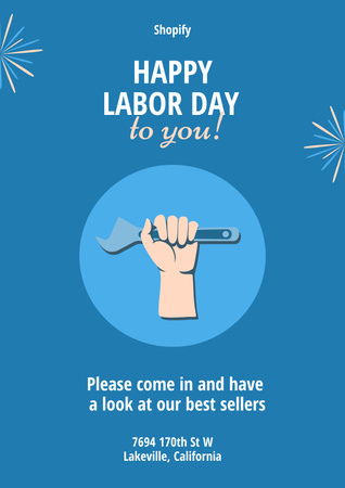 Labor Day Celebration Announcement Poster Modelo de Design
