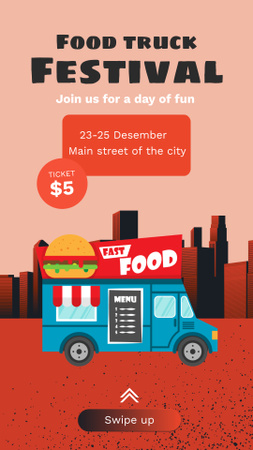 Festival Ad with Street Food Truck Instagram Story Design Template