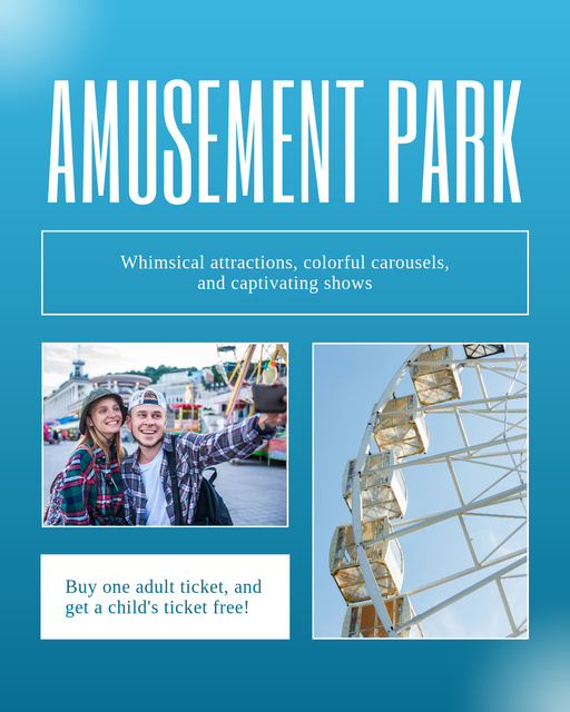 Astonishing Attractions For Couples In Amusement Parks Instagram Post Vertical – шаблон для дизайну