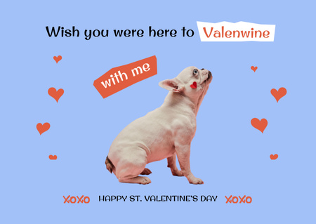 Ontwerpsjabloon van Postcard van grappige valentijnsdag vakantie groet