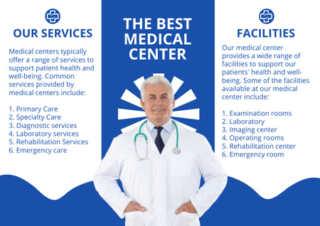 Oferta de Serviços de Centro Médico Brochure Modelo de Design