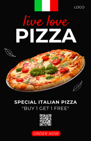 Специальное предложение для итальянской пиццы Recipe Card – шаблон для дизайна