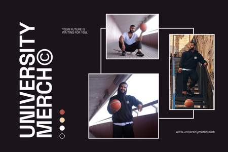 University Apparel and Merchandise Mood Board Design Template