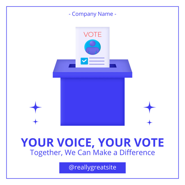 Designvorlage Invitation to Vote Together in Elections für Instagram AD