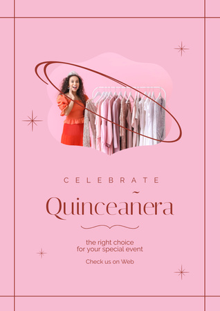 celebrate Quinceanera  Poster Design Template