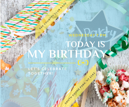 Birthday party in South Ozone park Medium Rectangle Design Template