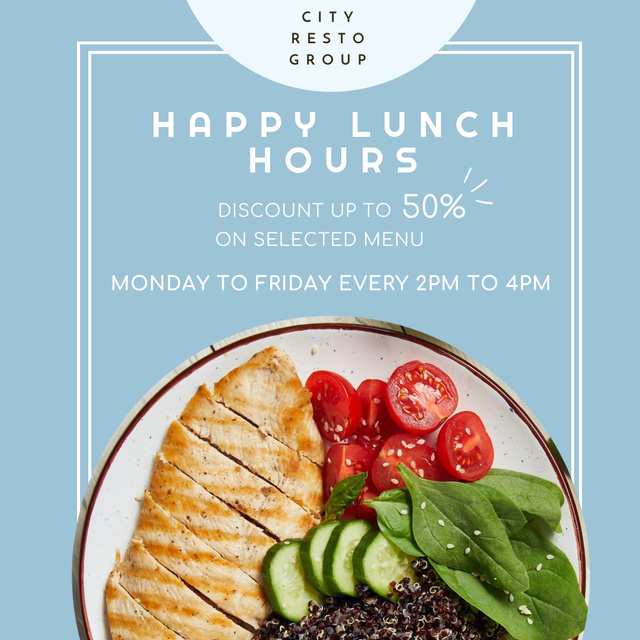 Plantilla de diseño de Happy Hours for Lunch  Instagram 