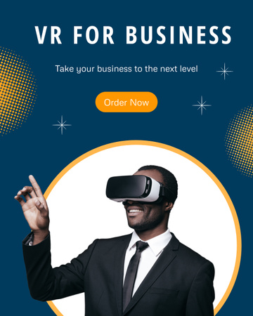 Designvorlage Angebot von VR-Ausrüstung für Unternehmen für Instagram Post Vertical