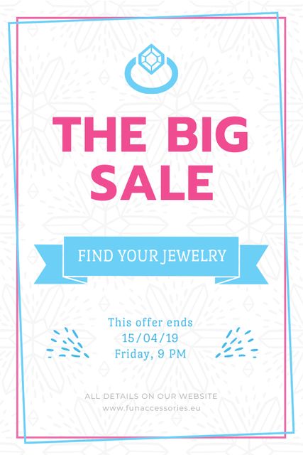 Jewelry Sale Advertisement Shiny Chrystal Tumblr Design Template