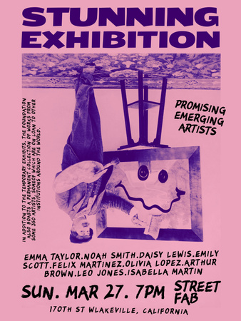 Art Exhibition Announcement Poster US Design Template