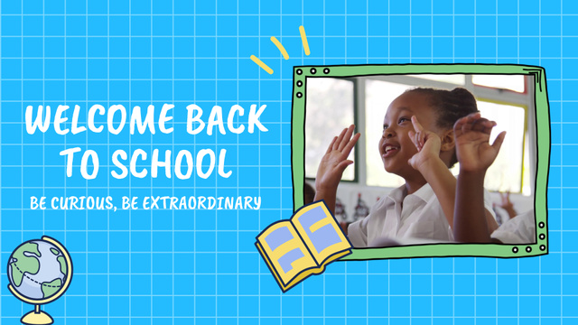 Welcoming Phrase And Back to School Greetings Full HD video Design Template