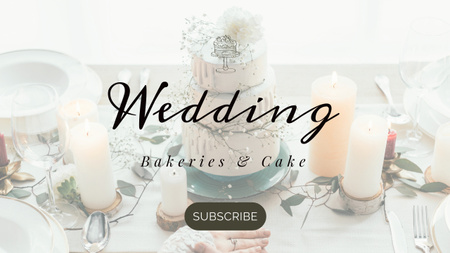 Ontwerpsjabloon van Youtube Thumbnail van Bakkerij aanbod met heerlijke bruidstaart
