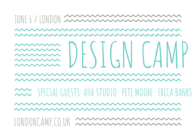 Designvorlage Design camp Announcement für Card