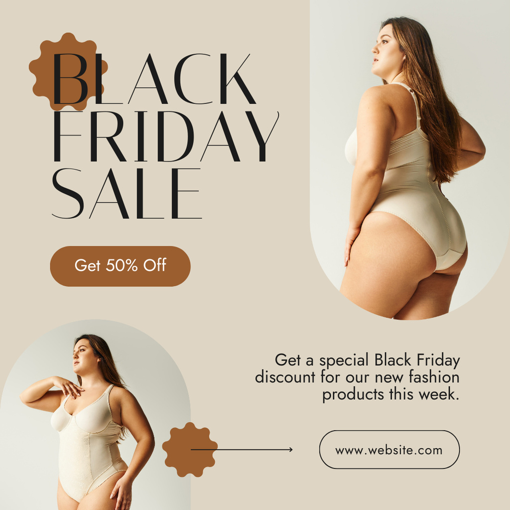 Black Friday Sale Ad of Fashion Products Instagramデザインテンプレート
