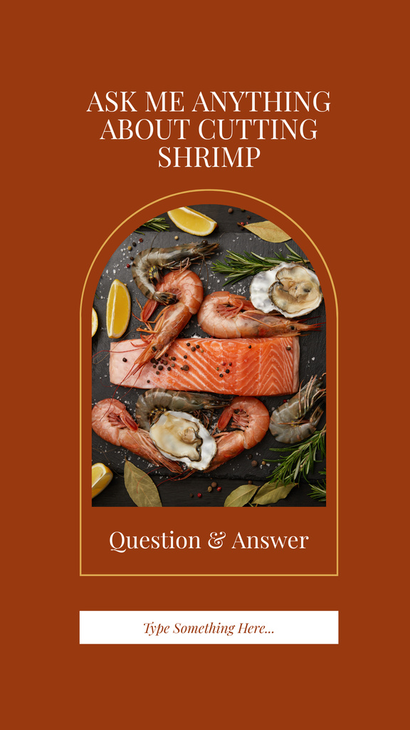 Szablon projektu Ask Me Anything About Cutting Shrimp Instagram Story