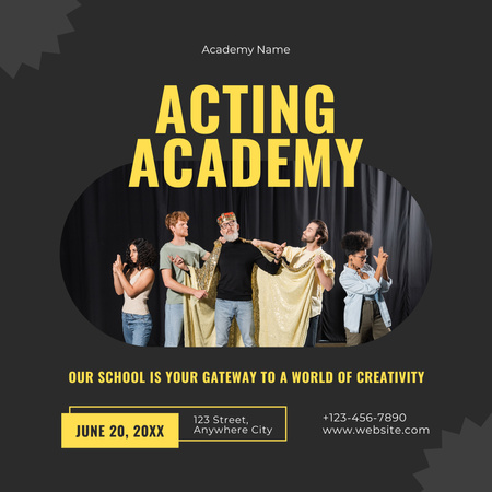 Offer from Creative Academy for Actors Instagram Design Template