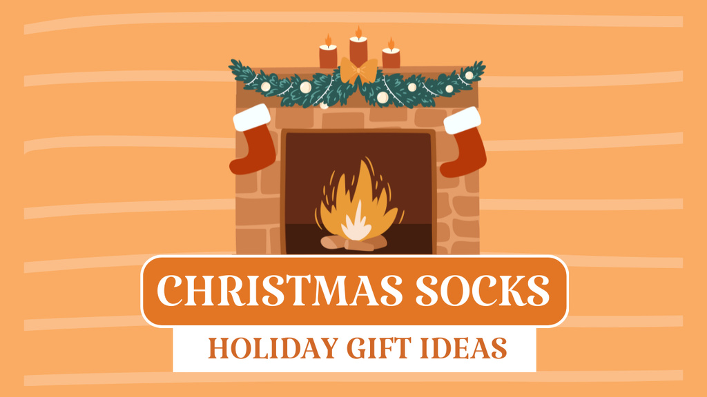 Ontwerpsjabloon van Youtube Thumbnail van Holiday Gifts Ideas for Christmas Socks