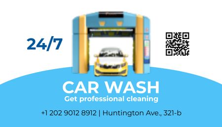 Automobile in Car Wash Business Card US Design Template