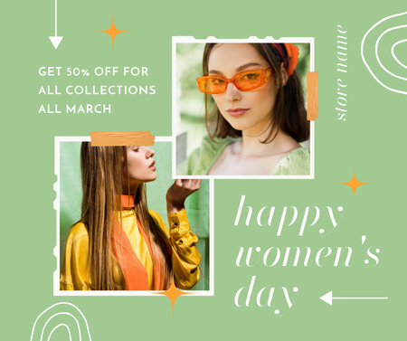 Designvorlage Rabatt auf Sonnenbrillen am Internationalen Frauentag für Facebook