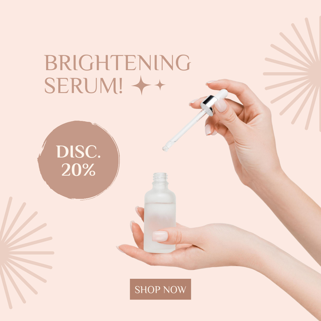 Ontwerpsjabloon van Instagram van Brightening Organic Cosmetics Offer With Discounts