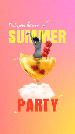 Modèle de visuel Annonce Summer Party - Instagram Story