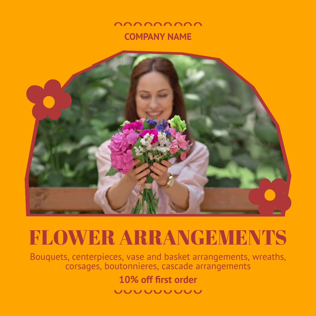 Flower arrangements Animated Post Design Template
