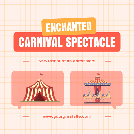 Template di design Spettacolo Incantato di Carnevale con Attrazioni e Sconti Instagram