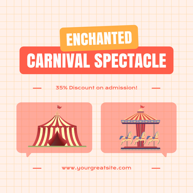 Enchanted Carnival Spectacle With Attractions And Discounts Instagram Modelo de Design