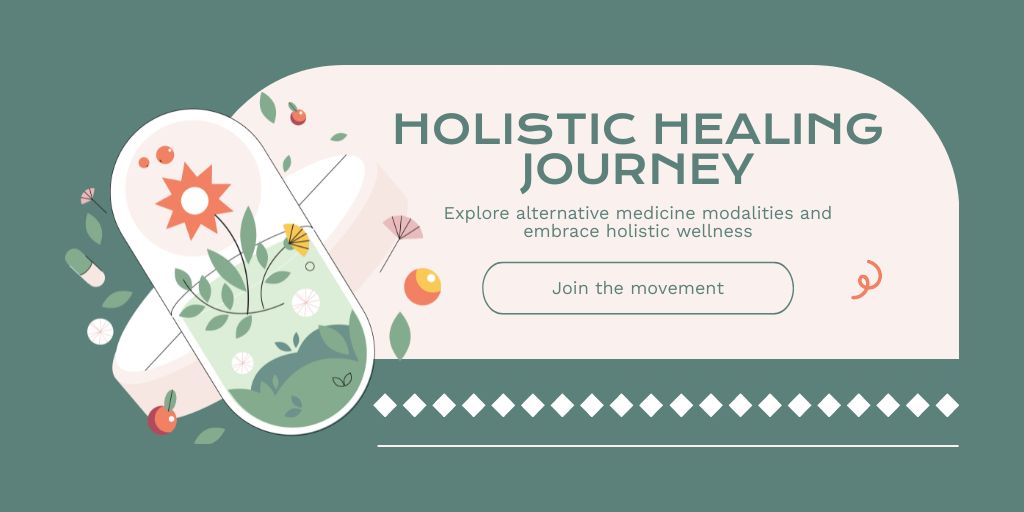 Holistic Wellness With Herbal Pills Offer Twitter Šablona návrhu